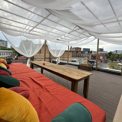 Крыша с терассой и мангальной зоной